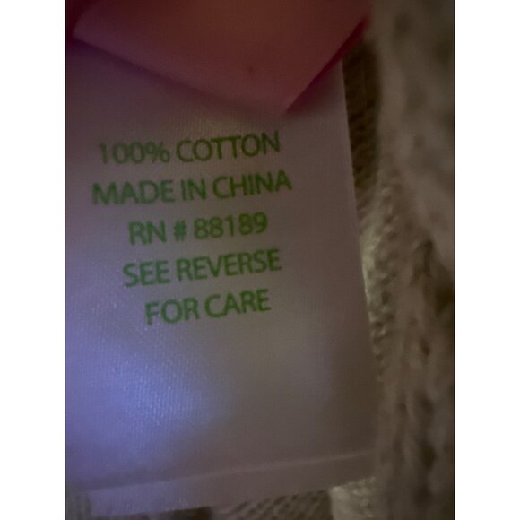 Lilly Pulitzer 100% Cotton Gray Sweater Shawl Poncho One Size - Picture 9 of 13